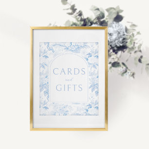 Boho bleu floral mariage cartes cadeaux affiche
