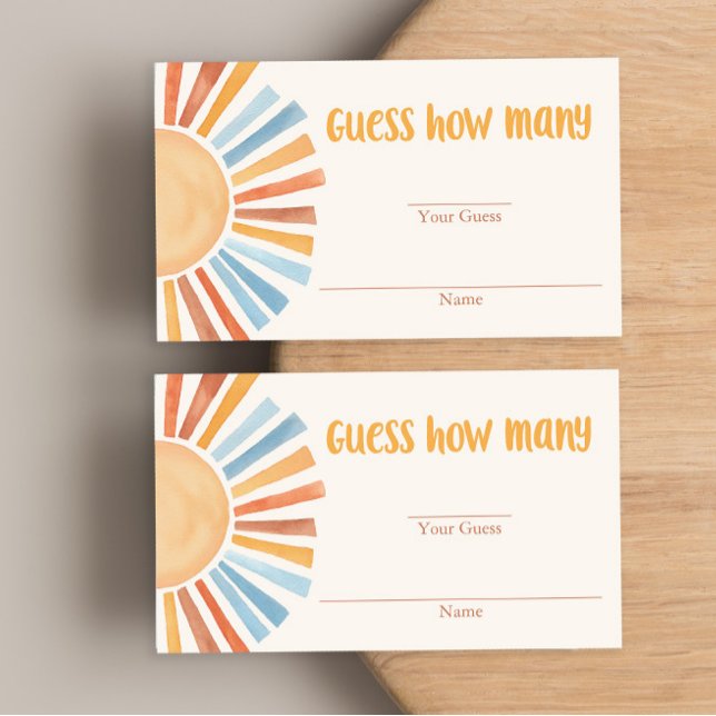 Boho bleu jaune soleil devine combien de cartes (Créateur téléchargé)