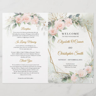 Boho bleu rose fleurs eucalyptus or cadre