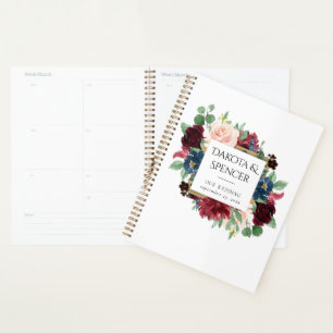 Boho Bloom Burgundy Rouge et bleu marine Personn