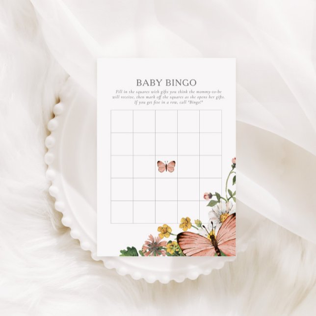 Boho Bloom Spring Fleur sauvage Baby Bingo Jeu (Créateur téléchargé)