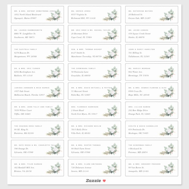 Boho Blooms | Étiquettes de adresse individuels (Feuille)