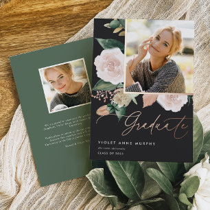 Boho Blooms   Faire-part d'obtention d'un diplôme 