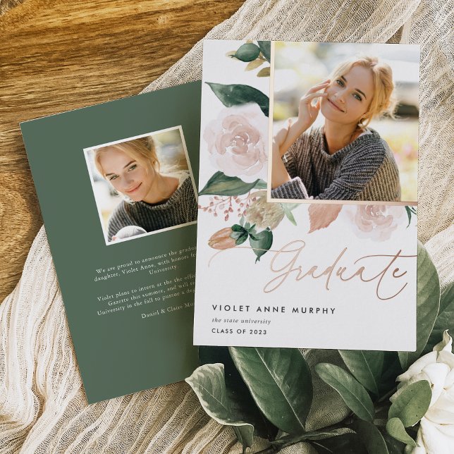 Boho Blooms | Faire-part d'obtention d'un diplôme  (Créateur téléchargé)