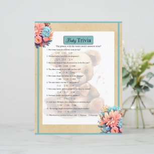 Boho Blue Bear Baby Trivia Jeu