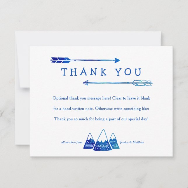 Boho Blue Carte de remerciements pour Baby shower  (Devant)