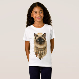 Boho Blue-Eyed Cat Kids T-Shirt