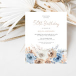 Boho Blue Floral Budget 50e Invitation anniversair<br><div class="desc">Boho Blue Floral Budget 50e Invitation anniversaire</div>