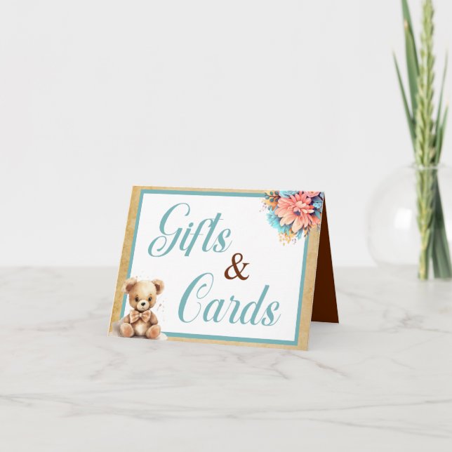 Boho Blue Oear Baby shower Cadeaux et cartes (Devant)