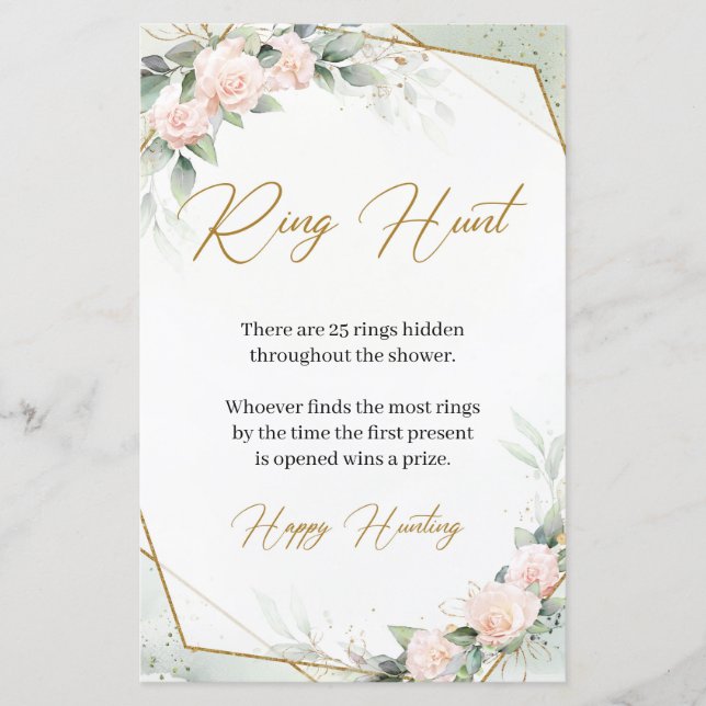 Boho Blush et or verdure Ring Hunt Game (Devant)