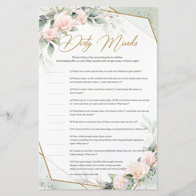 Boho blush et verdure or Dirty Minds jeu (Devant)