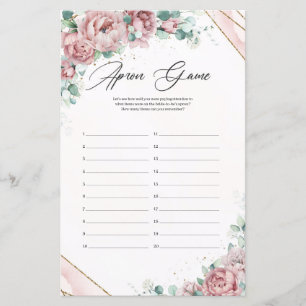 Boho Blush floral eucalyptus cadre or Apron Jeu