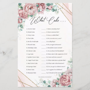 Boho Blush floral eucalyptus cadre or What Cake