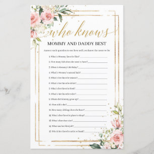 Boho blush floral qui connaît maman et papa mieux
