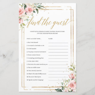 Boho blush rose floral or trouver le jeu
