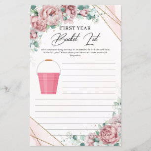 Boho blush rose or cadre Bucket List Première anné