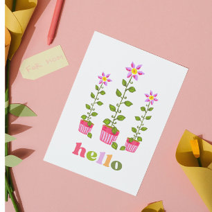 Boho Bonjour à la main tirée florale Penser de vou