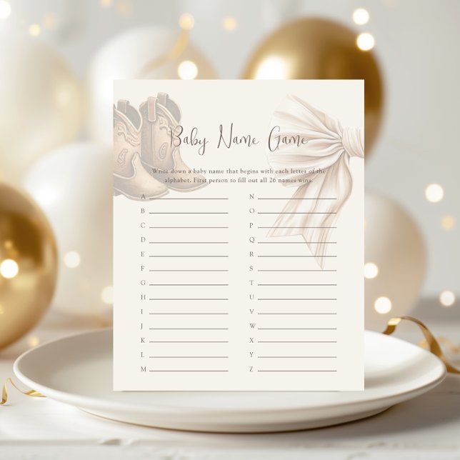 Boho Boots Ou Bows Genre Révéler Nom Du Bébé Jeu (Créateur téléchargé)