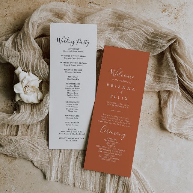 Boho Botanical Autumn Wedding Programme (Créateur téléchargé)