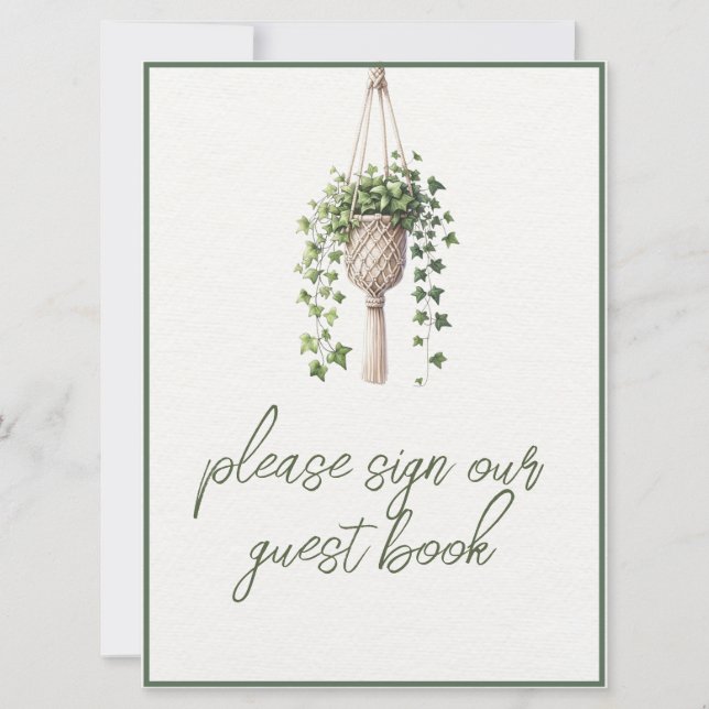 Boho Botanical Greenery Mariage Livre d'or (Devant)