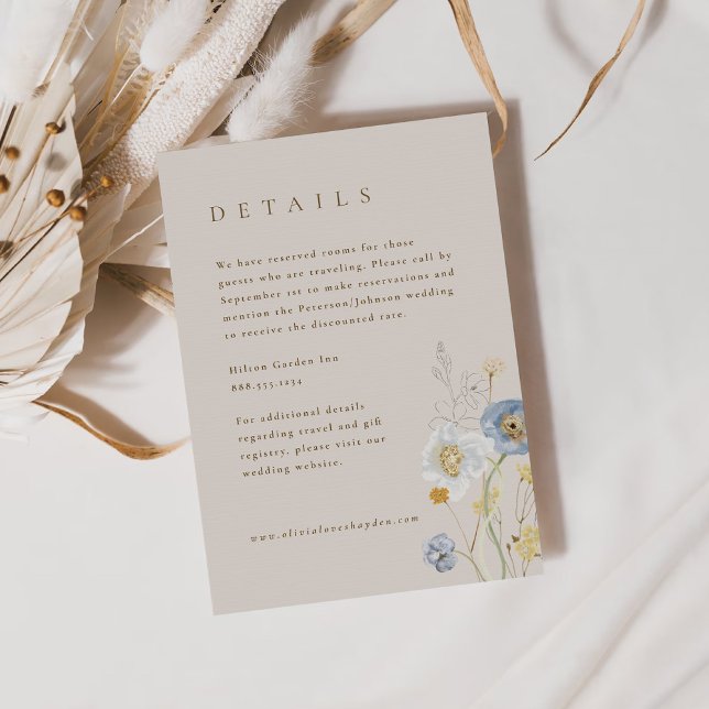 Boho Botanical Mariage Détails Carte de boîtier (Créateur téléchargé)