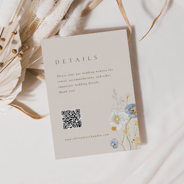 Boho Botanical Mariage Détails Carte de boîtier (Créateur téléchargé)