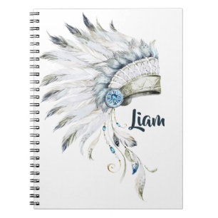 Boho Boy Feather Headdress Journal personnalisé
