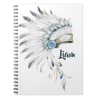 Boho Boy Feather Headdress Journal personnalisé