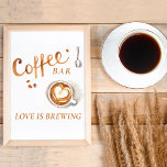 Boho Bridal Brunch - Poster de l'affiche du bar à<br><div class="desc">Elégante et minimaliste invitation boho nuptiale avec des tons café. Facile à personnaliser.</div>
