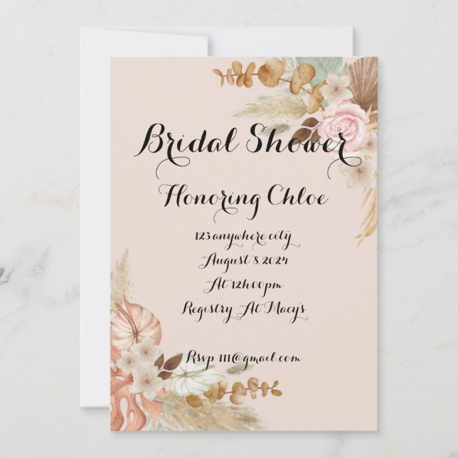 BOHO BRIDAL SHOWE INVITATION (Devant)
