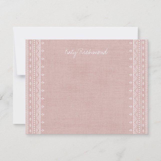Boho Broderie Papier Motif Tribal - Rose (Devant)