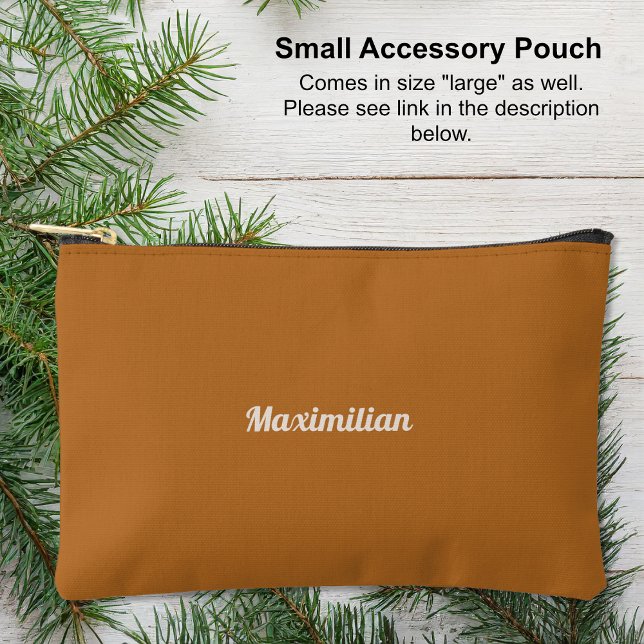 Boho Brown - Pochette à Accessoires Petits Solides (Small Accessory Pouch - Boho Brown - Solid by Leapfroglisics Shop)