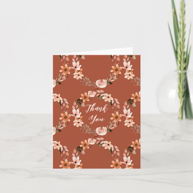 Boho Brûlé Orange Floral Wreath (Devant)