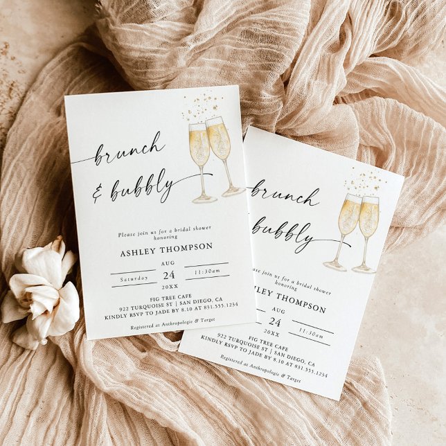 Boho Brunch & Bubbly Invitation de douche nuptiale (Créateur téléchargé)