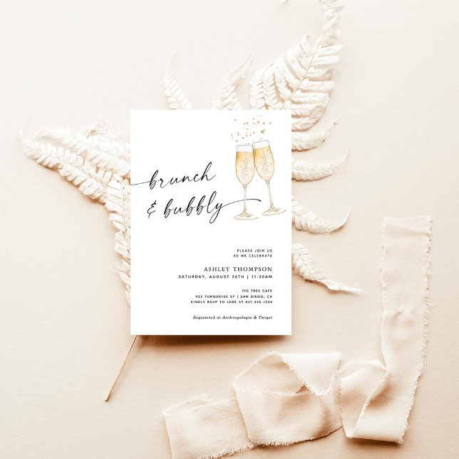 Boho Brunch & Bubbly Invitation de douche nuptiale (Créateur téléchargé)