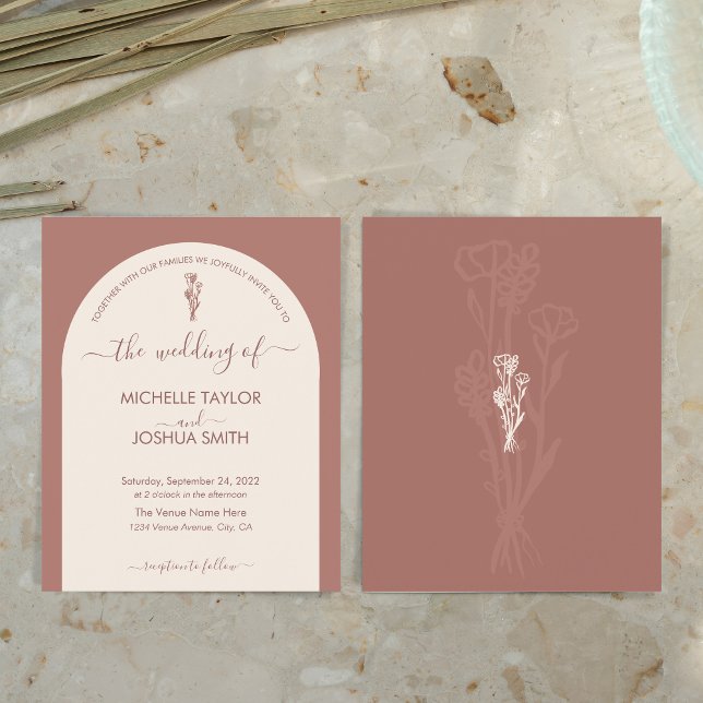 Boho Budget Terracotta Botanique Floral Moderne (Créateur téléchargé)