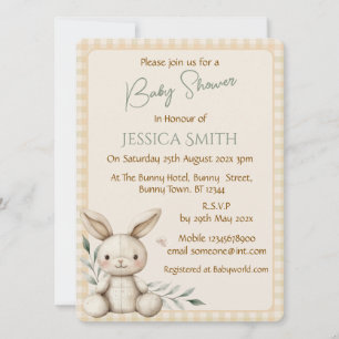 Boho Bunny Baby shower neutre Invitation