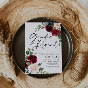 Boho Burgundy Blush Genre Reveillez Invitation