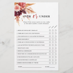 Boho Burgundy Terracotta Jeu de Fête des mariées F