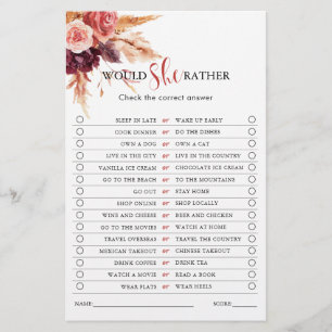 Boho Burgundy Terracotta Jeu de Fête des mariées F