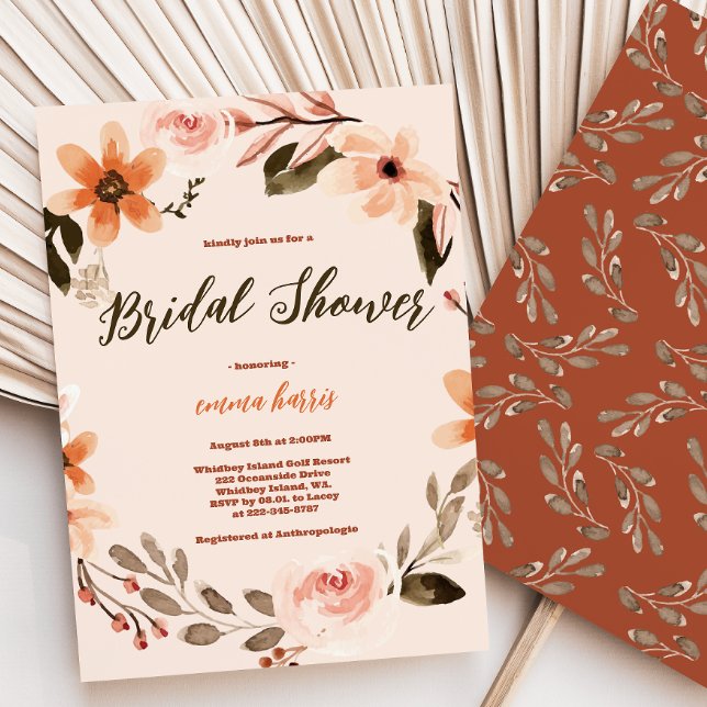 Boho Burnt Orange Bridal Show Invitation (Créateur téléchargé)