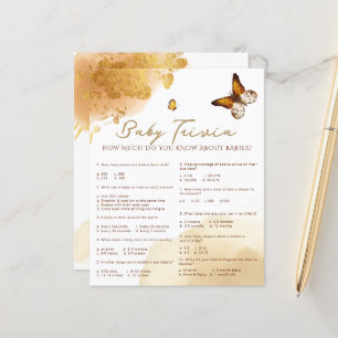 Boho Butterfly Baby Trivia Baby shower Jeu