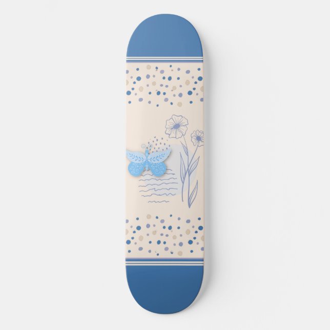 Boho Butterfly & Botanical Skateboard (Recto)