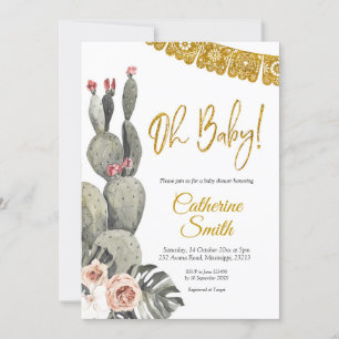 Boho Cactus Oh Baby Baby shower Invitation