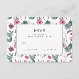 Boho Cactus, Succulent & Floral - Mariage RSVP
