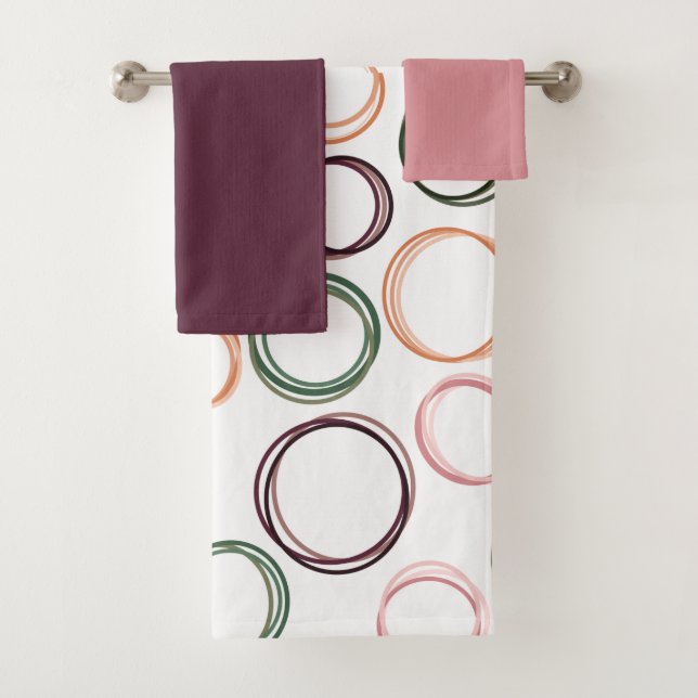 Boho Cercles Serviette de bain ensemble (En situation)