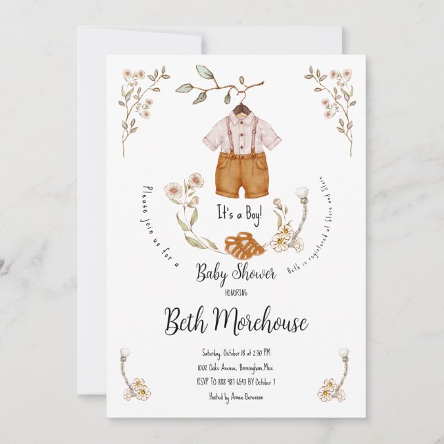 Boho C'est un Baby shower garçon Invitation (Devant)
