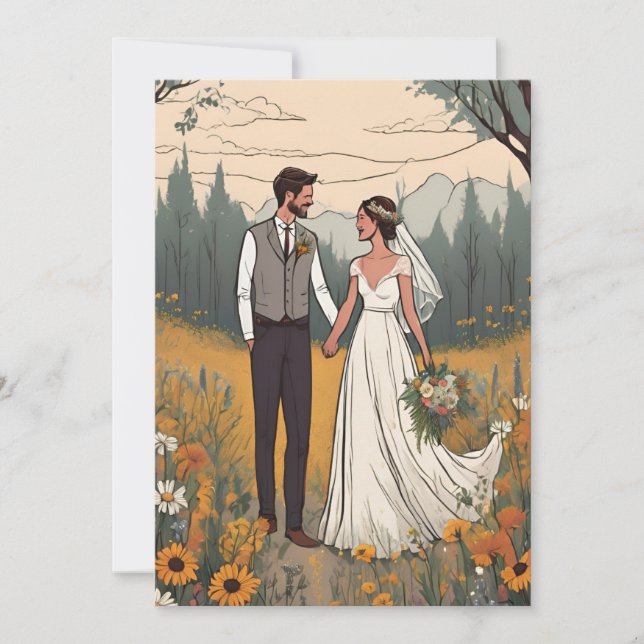 boho chic automne moderne enregistrer les cartes d (Devant)