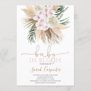 Boho Chic Baby en fleurs douche fille invitation