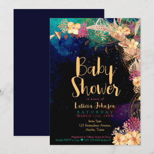 Boho Chic Baby shower Bohème Floral & Plumes